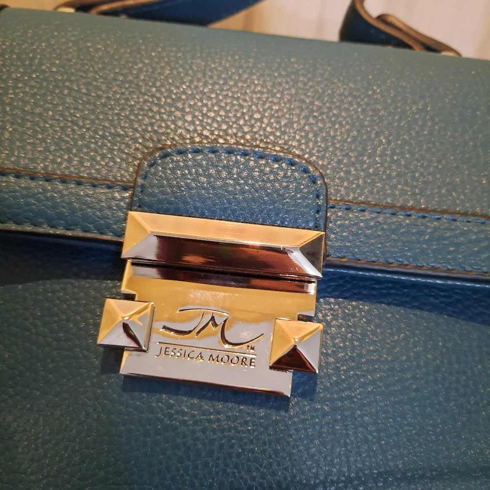 Teal Leather Crossbody Bag